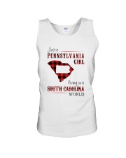 PENNSYLVANIA GIRL LIVING IN SOUTH CAROLINA WORLD Unisex Tank thumbnail