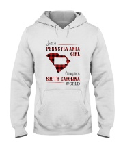 PENNSYLVANIA GIRL LIVING IN SOUTH CAROLINA WORLD Hooded Sweatshirt thumbnail