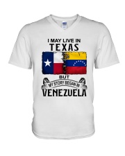 LIVE IN TEXAS BEGAN IN VENEZUELA V-Neck T-Shirt tile