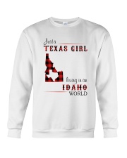 TEXAS GIRL LIVING IN IDAHO WORLD Crewneck Sweatshirt tile