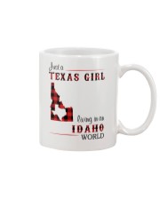 TEXAS GIRL LIVING IN IDAHO WORLD Mug tile