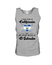 LIVE IN CALIFORNIA BEGAN IN EL SALVADOR HEART Unisex Tank thumbnail