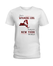WYOMING GIRL LIVING IN NEW YORK WORLD Ladies T-Shirt thumbnail