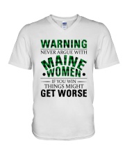 Never Argue With Maine Women V-Neck T-Shirt tile
