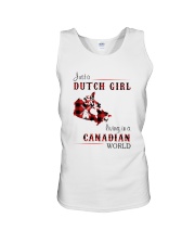 DUTCH GIRL LIVING IN CANADIAN WORLD Unisex Tank tile