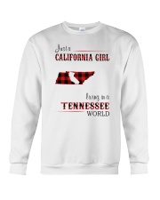 CALIFORNIA GIRL LIVING IN TENNESSEE WORLD Crewneck Sweatshirt tile