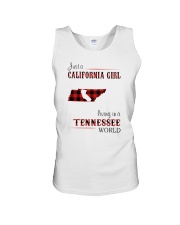 CALIFORNIA GIRL LIVING IN TENNESSEE WORLD Unisex Tank tile