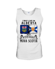 LIVE IN ALBERTA BEGAN IN NOVA SCOTIA Unisex Tank tile