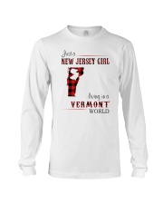 NEW JERSEY GIRL LIVING IN VERMONT WORLD Long Sleeve Tee thumbnail