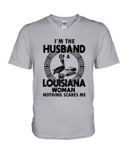 I'M THE HUSBAND OF A LOUISIANA WOMAN V-Neck T-Shirt thumbnail