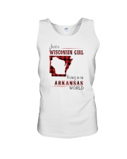 WISCONSIN GIRL LIVING IN ARKANSAS WORLD Unisex Tank thumbnail