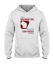 WISCONSIN GIRL LIVING IN ARKANSAS WORLD Hooded Sweatshirt thumbnail