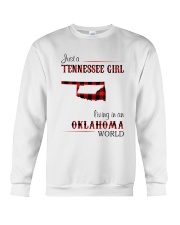 TENNESSEE GIRL LIVING IN OKLAHOMA WORLD Crewneck Sweatshirt thumbnail