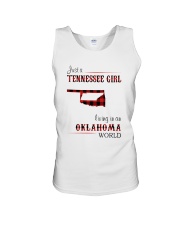 TENNESSEE GIRL LIVING IN OKLAHOMA WORLD Unisex Tank thumbnail