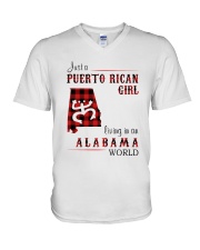 PUERTO RICAN GIRL LIVING IN ALABAMA WORLD V-Neck T-Shirt tile