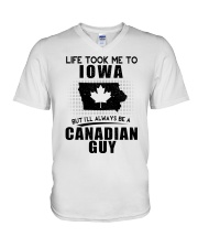CANADIAN GUY LIFE TOOK TO IOWA V-Neck T-Shirt thumbnail