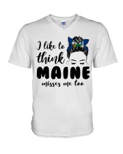 Maine Misses Me Too V-Neck T-Shirt tile
