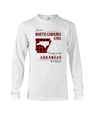 NORTH CAROLINA GIRL LIVING IN ARKANSAS WORLD Long Sleeve Tee tile