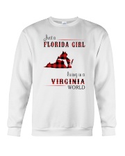 FLORIDA GIRL LIVING IN VIRGINIA WORLD Crewneck Sweatshirt tile