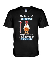 Chicken My Level Of Sarcasm V-Neck T-Shirt tile