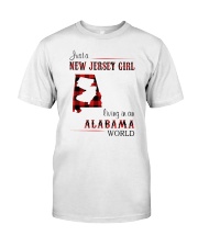 JERSEY GIRL LIVING IN ALABAMA WORLD Classic T-Shirt front