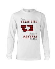 TEXAS GIRL LIVING IN MONTANA WORLD Long Sleeve Tee thumbnail