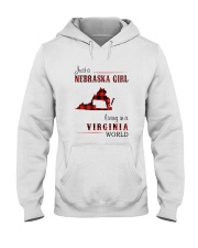 NEBRASKA GIRL LIVING IN VIRGINIA WORLD Hooded Sweatshirt tile