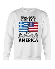 LIVE IN GREECE BEGAN IN AMERICA ROOT WOMEN Crewneck Sweatshirt thumbnail