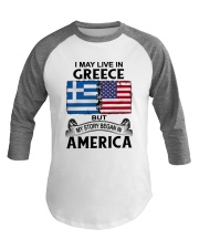 LIVE IN GREECE BEGAN IN AMERICA ROOT WOMEN Baseball Tee thumbnail