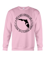 WEST VIRGINIA GIRL LIVING IN FLORIDA WORLD Crewneck Sweatshirt thumbnail