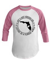WEST VIRGINIA GIRL LIVING IN FLORIDA WORLD Baseball Tee thumbnail