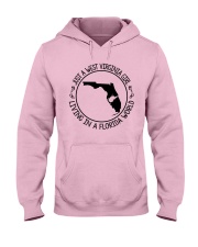 WEST VIRGINIA GIRL LIVING IN FLORIDA WORLD Hooded Sweatshirt front