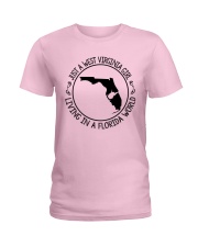 WEST VIRGINIA GIRL LIVING IN FLORIDA WORLD Ladies T-Shirt thumbnail