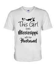 This Girl Loves Mississippi V-Neck T-Shirt tile