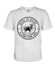 Maine A Long Time Ago Circle V-Neck T-Shirt tile