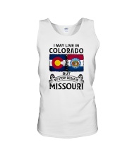 LIVE IN COLORADO BEGAN IN MISSOURI Unisex Tank tile