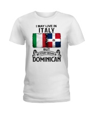 LIVE IN ITALY BEGAN IN DOMINICAN Ladies T-Shirt tile