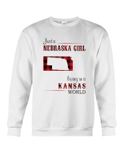 NEBRASKA GIRL LIVING IN KANSAS WORLD Crewneck Sweatshirt thumbnail