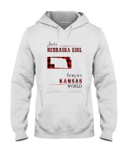 NEBRASKA GIRL LIVING IN KANSAS WORLD Hooded Sweatshirt thumbnail