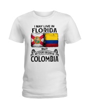 LIVE IN FLORIDA BEGAN IN COLOMBIA Ladies T-Shirt thumbnail