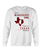 MISSISSIPPI GIRL LIVING IN TEXAS WORLD Crewneck Sweatshirt tile