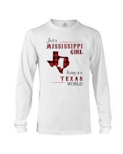 MISSISSIPPI GIRL LIVING IN TEXAS WORLD Long Sleeve Tee tile