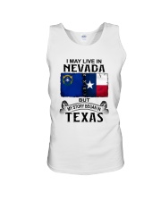 LIVE IN NEVADA BEGAN IN TEXAS Unisex Tank tile