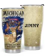 Personalize Tumbler Michigan Your Heart Remains Glitter Tumbler tile