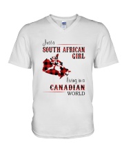SOUTH AFRICAN GIRL LIVING IN CANADIAN WORLD V-Neck T-Shirt thumbnail