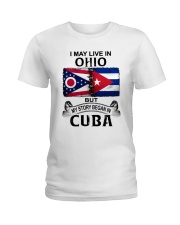 LIVE IN OHIO BEGAN IN CUBA Ladies T-Shirt thumbnail