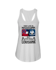 LIVE IN MISSISSIPPI BEGAN IN LOUISIANA Ladies Flowy Tank tile
