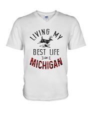 Living My Best Life In Michigan V-Neck T-Shirt tile