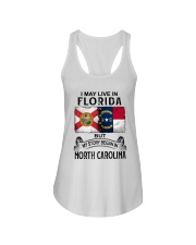 LIVE IN FLORIDA BEGAN IN NORTH CAROLINA Ladies Flowy Tank tile