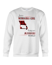 NEBRASKA GIRL LIVING IN MISSOURI WORLD Crewneck Sweatshirt thumbnail